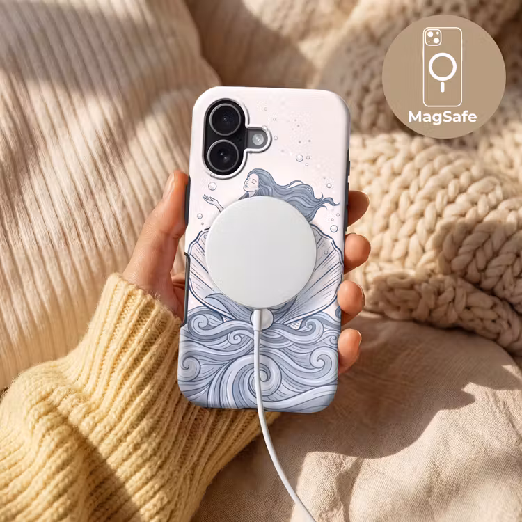Zeemeermin - Schelp - Zee - Fantasie - Blauw Toughcase MagSafe Apple iPhone 17 klein -USP_MagsafeV