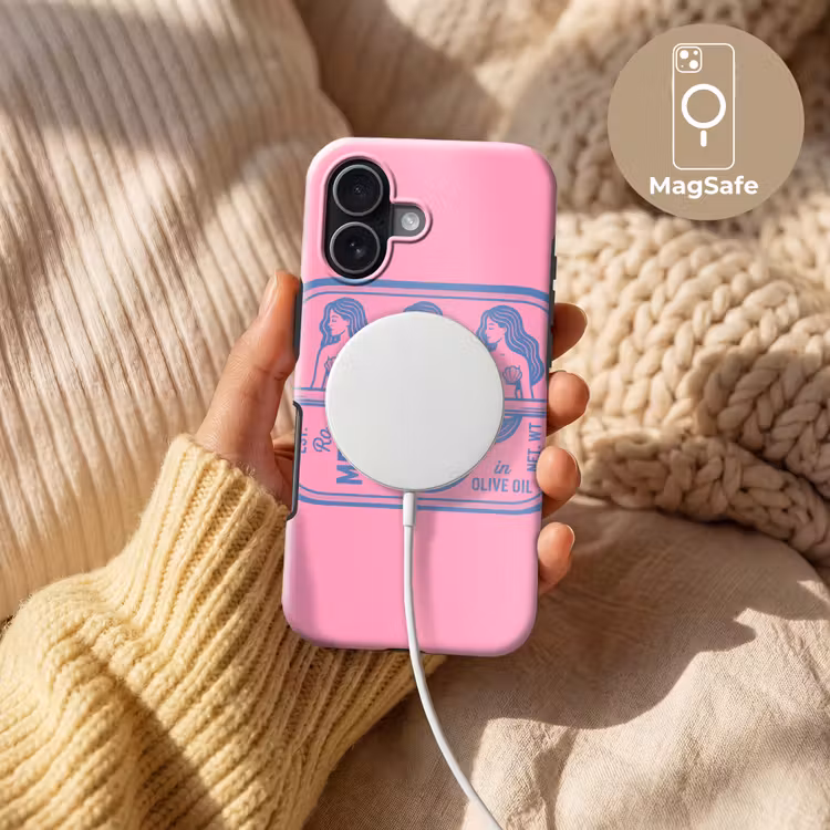 Meermin - Sardineblik - Illustratie - Roze - Retro Toughcase MagSafe Apple iPhone 17 klein -USP_MagsafeV