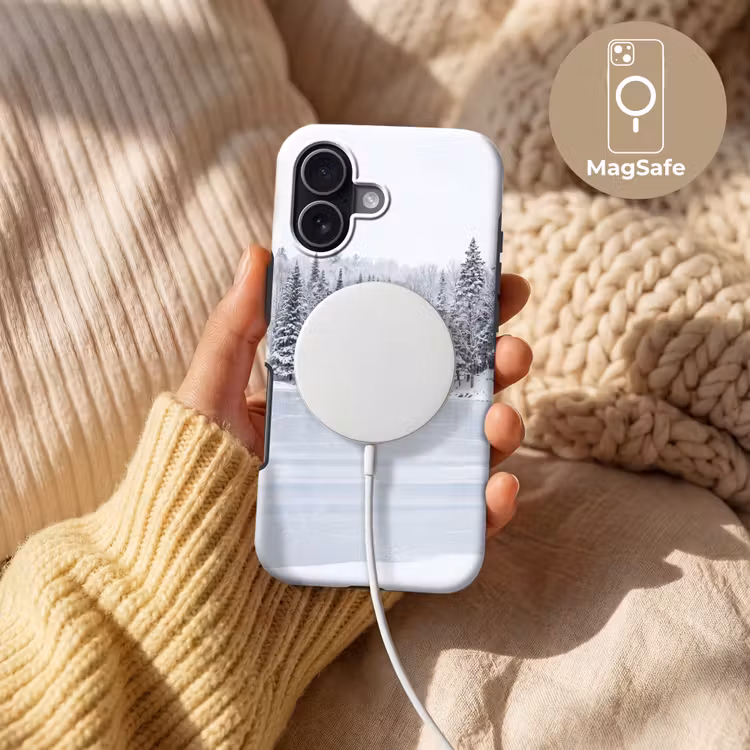 Meer - Dennen - IJs - Winter - Rustgevend Toughcase MagSafe Apple iPhone 17 klein -USP_MagsafeV