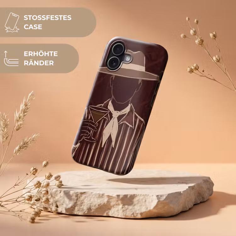 Mens - Hoed - Cocktail - Abstract - Bruin Toughcase MagSafe Apple iPhone 17 klein -USP_RandenV_DE