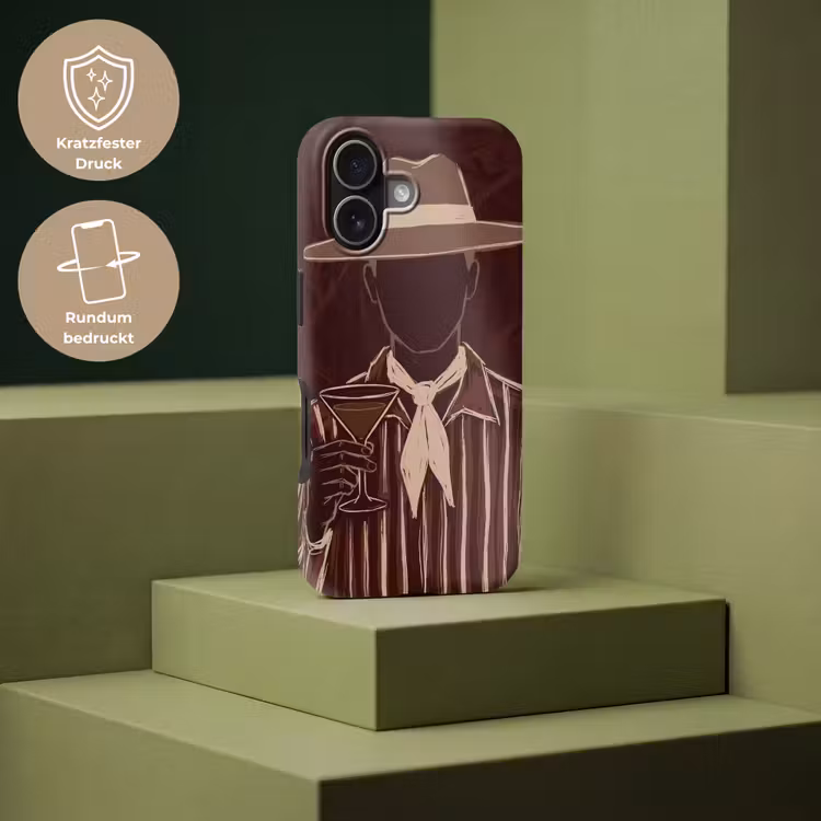 Mens - Hoed - Cocktail - Abstract - Bruin Toughcase MagSafe Apple iPhone 17 klein -USP_PrintM_DE