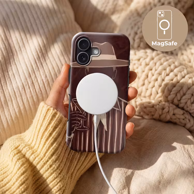 Mens - Hoed - Cocktail - Abstract - Bruin Toughcase MagSafe Apple iPhone 17 klein -USP_MagsafeV