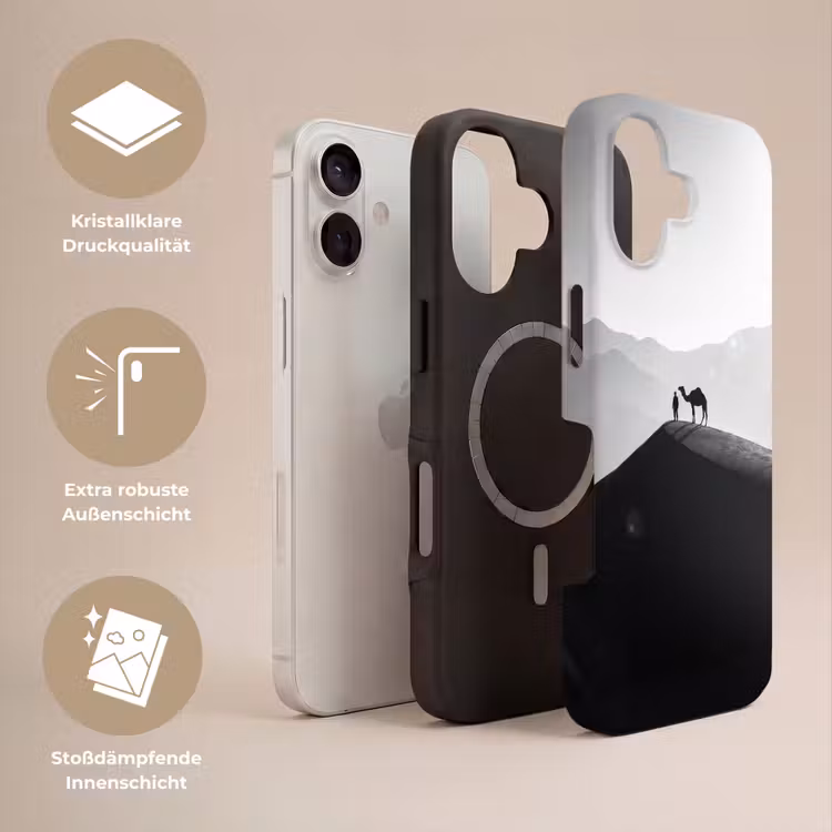 Mens - Kameel - Zandduin - Natuur - Monochroom Toughcase MagSafe Apple iPhone 17 klein -USP_Lagen_DE