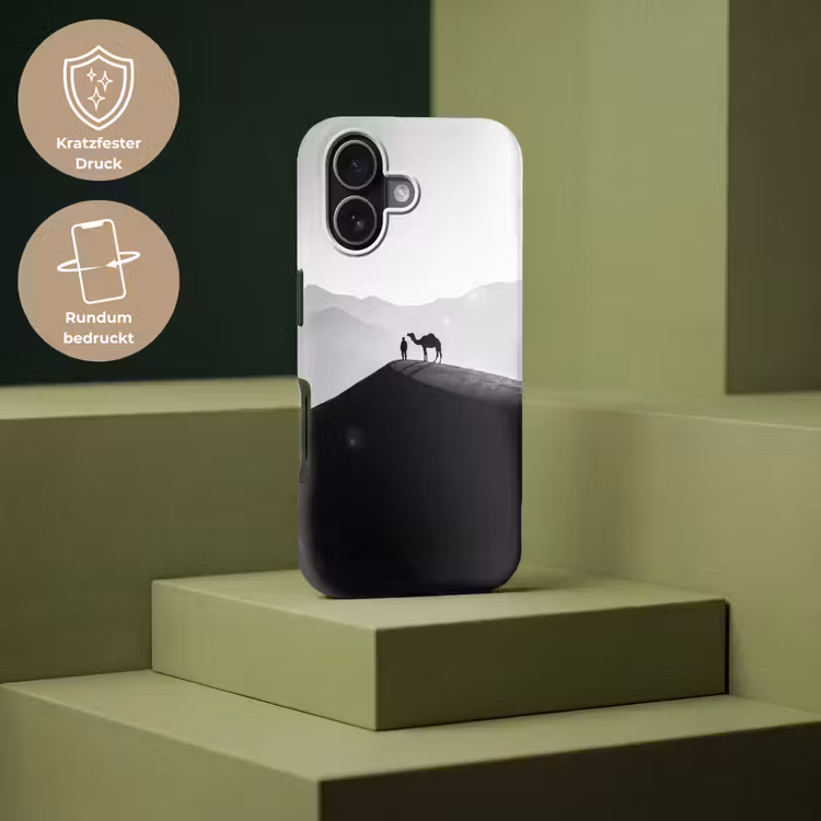 Mens - Kameel - Zandduin - Natuur - Monochroom Toughcase MagSafe Apple iPhone 17 klein -USP_PrintM_DE