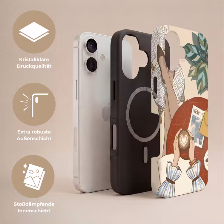Mensen - Cafe - Koffie - Stadsleven - Modern Toughcase MagSafe Apple iPhone 17 klein -USP_Lagen_DE