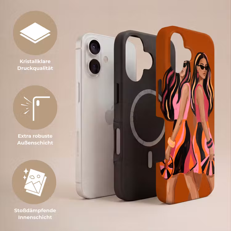 Mensen - Duo - Mode - Illustratie - Kleurrijk Toughcase MagSafe Apple iPhone 17 klein -USP_Lagen_DE