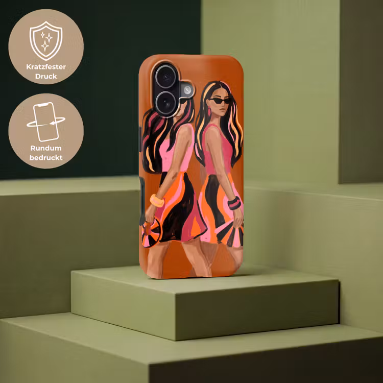 Mensen - Duo - Mode - Illustratie - Kleurrijk Toughcase MagSafe Apple iPhone 17 klein -USP_PrintM_DE