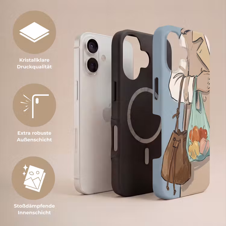 Mensen - Boodschappen - Stadsleven - Modern - Kleurrijk Toughcase MagSafe Apple iPhone 17 klein -USP_Lagen_DE