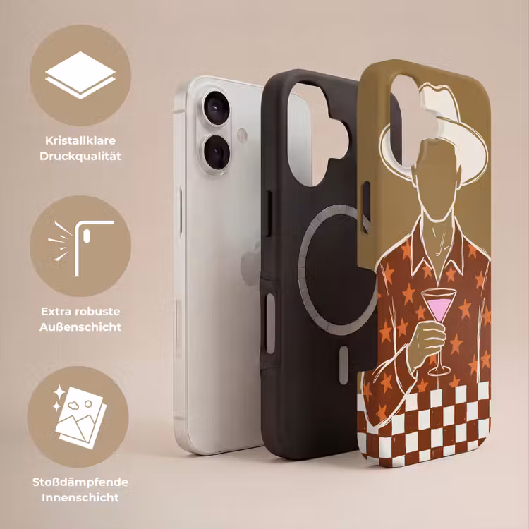 Mensen - Hoed - Cocktail - Abstract - Modern Toughcase MagSafe Apple iPhone 17 klein -USP_Lagen_DE