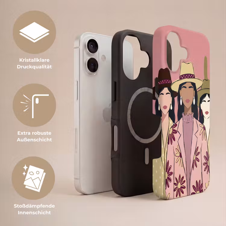 Mensen - Hoeden - Abstract - Roze - Portret Toughcase MagSafe Apple iPhone 17 klein -USP_Lagen_DE