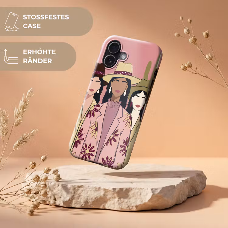 Mensen - Hoeden - Abstract - Roze - Portret Toughcase MagSafe Apple iPhone 17 klein -USP_RandenV_DE