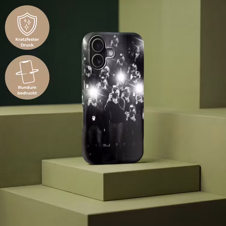 Mensen - Camera - Flitslicht - Zwart-wit - Media Toughcase MagSafe Apple iPhone 17 klein -USP_PrintM_DE