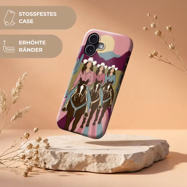 Mensen - Paard - Woestijn - Abstract - Roze Toughcase MagSafe Apple iPhone 17 klein -USP_RandenV_DE