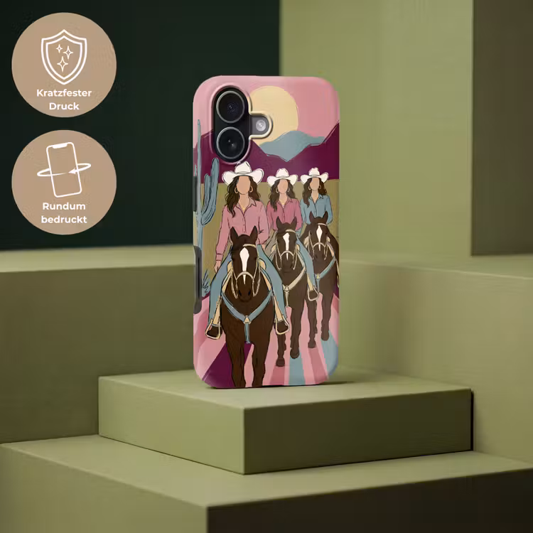 Mensen - Paard - Woestijn - Abstract - Roze Toughcase MagSafe Apple iPhone 17 klein -USP_PrintM_DE
