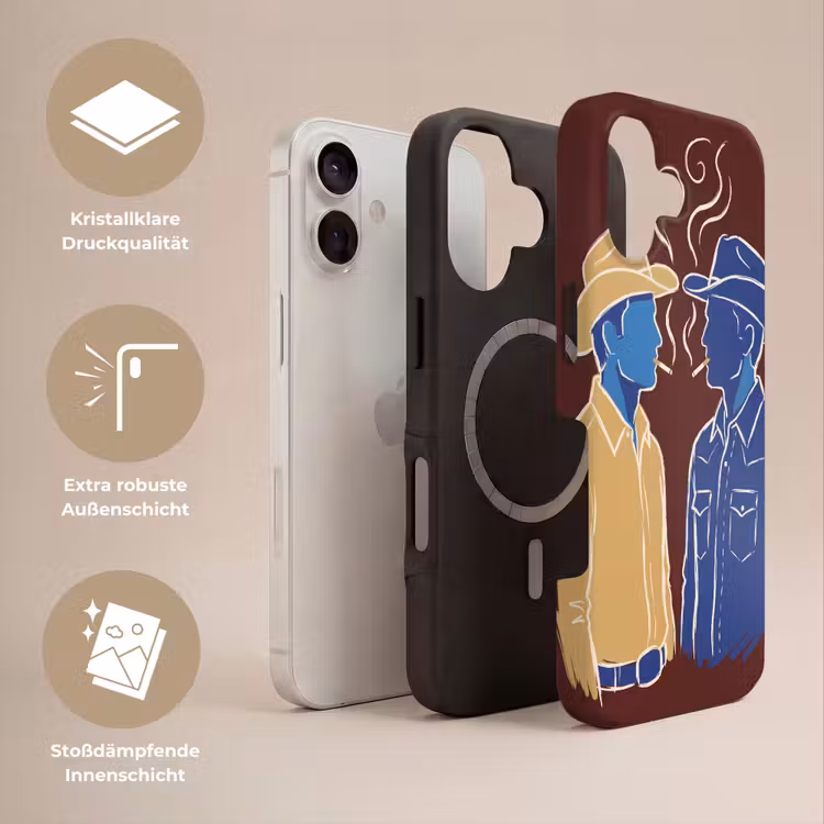 Mensen - Profiel - Sigaret - Abstract - Kunst Toughcase MagSafe Apple iPhone 17 klein -USP_Lagen_DE