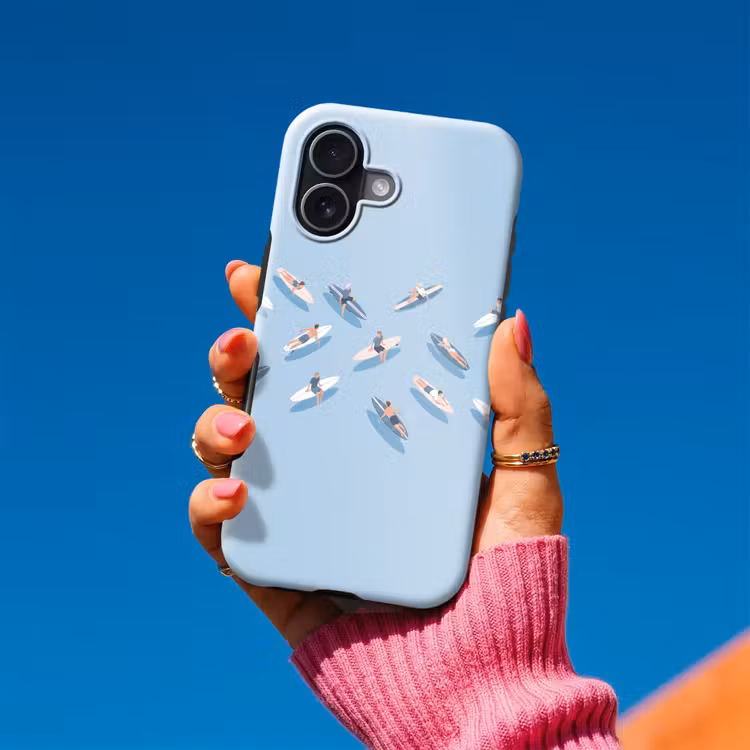 Mensen - Surfen - Water - Zomer - Illustratie Toughcase MagSafe Apple iPhone 17 klein -Sfeer1V