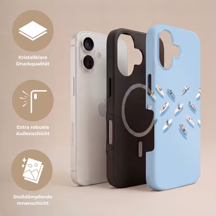 Mensen - Surfen - Water - Zomer - Illustratie Toughcase MagSafe Apple iPhone 17 klein -USP_Lagen_DE