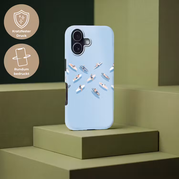 Mensen - Surfen - Water - Zomer - Illustratie Toughcase MagSafe Apple iPhone 17 klein -USP_PrintM_DE