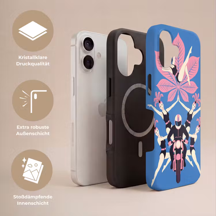 Mensen - Dans - Motor - Retro - Roze Toughcase MagSafe Apple iPhone 17 klein -USP_Lagen_DE