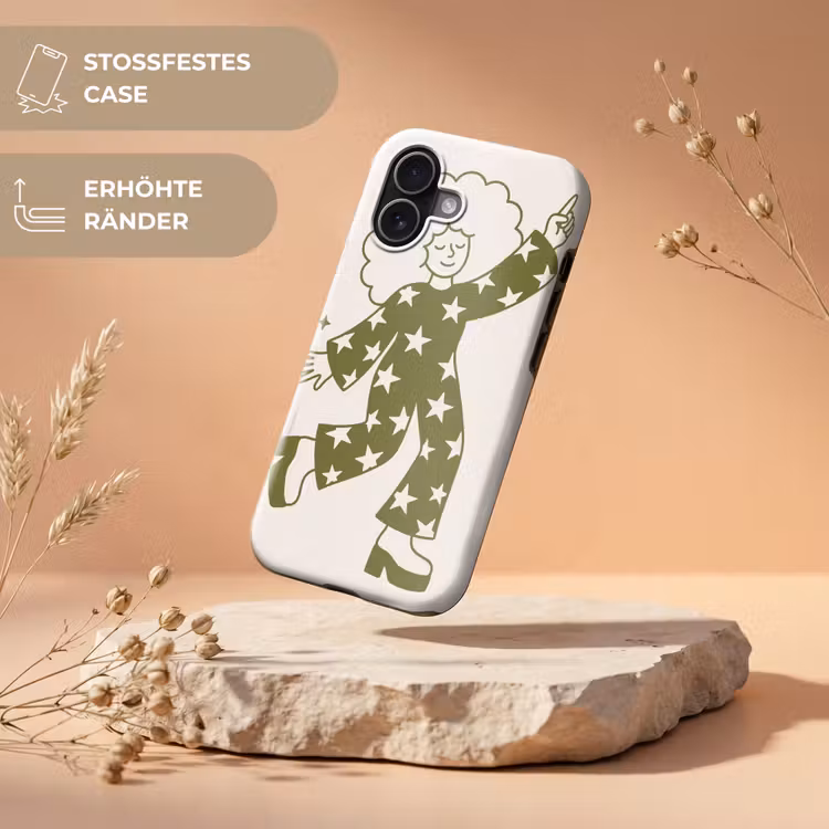 Mensen - Dansend - Feest - Vintage - Groen Toughcase MagSafe Apple iPhone 17 klein -USP_RandenV_DE