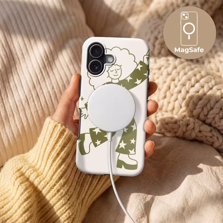 Mensen - Dansend - Feest - Vintage - Groen Toughcase MagSafe Apple iPhone 17 klein -USP_MagsafeV
