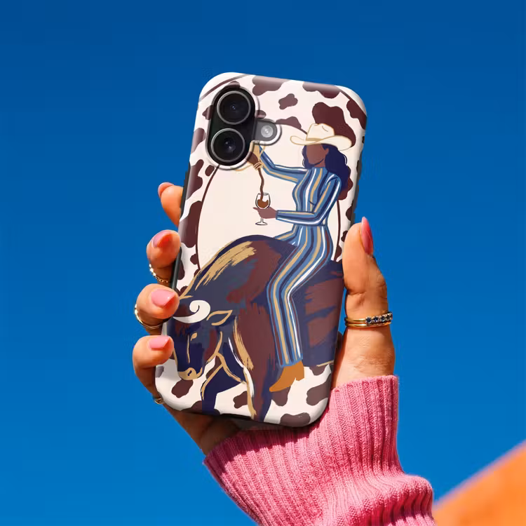 Mensen - Dieren - Cowboy - Abstract - Kleurrijk Toughcase MagSafe Apple iPhone 17 klein -Sfeer1V