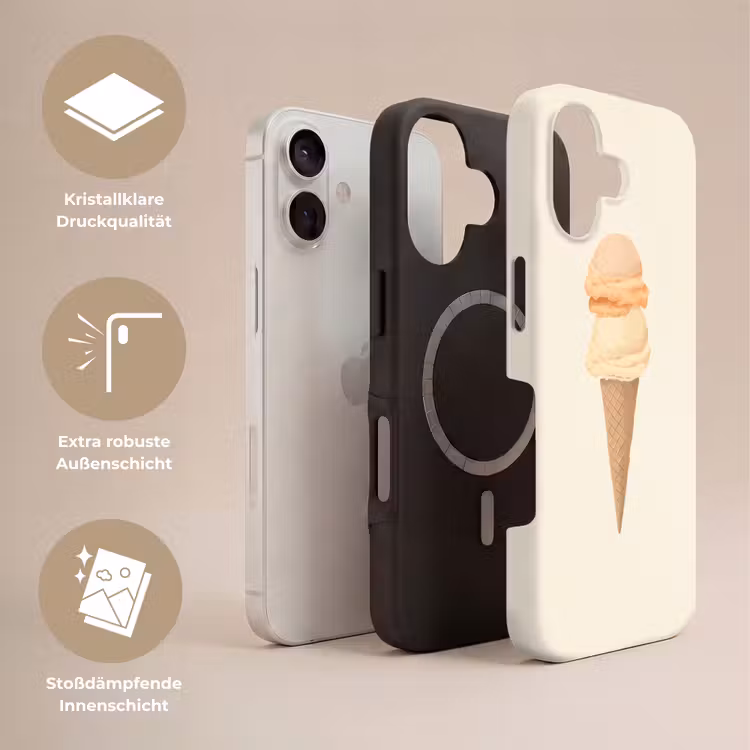 Minimalistisch - Schepijs - Hoorntje - Beige Toughcase MagSafe Apple iPhone 17 klein -USP_Lagen_DE
