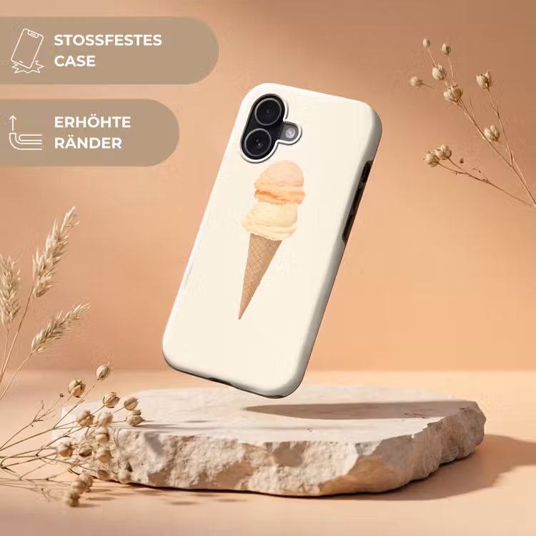 Minimalistisch - Schepijs - Hoorntje - Beige Toughcase MagSafe Apple iPhone 17 klein -USP_RandenV_DE