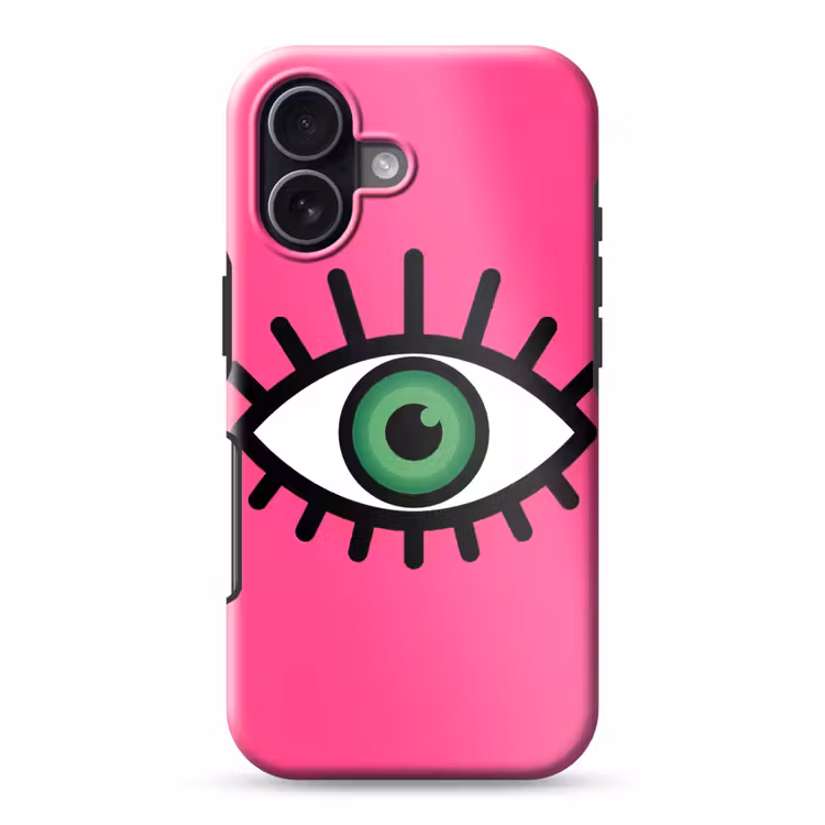 Minimalistisch - Oog - Roze Toughcase MagSafe Apple iPhone 17 klein -3d
