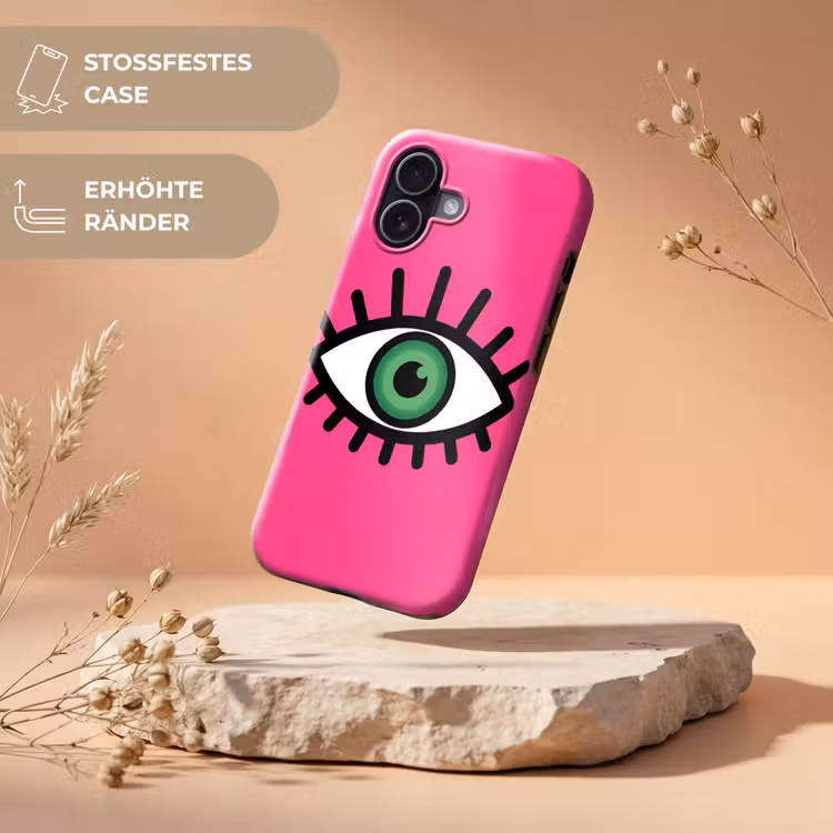 Minimalistisch - Oog - Roze Toughcase MagSafe Apple iPhone 17 klein -USP_RandenV_DE