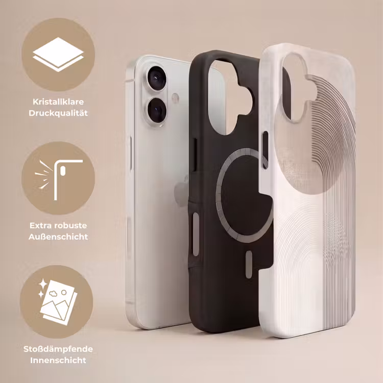Minimalistisch - Cirkel - Lichtgrijs Toughcase MagSafe Apple iPhone 17 klein -USP_Lagen_DE