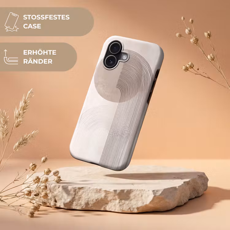 Minimalistisch - Cirkel - Lichtgrijs Toughcase MagSafe Apple iPhone 17 klein -USP_RandenV_DE