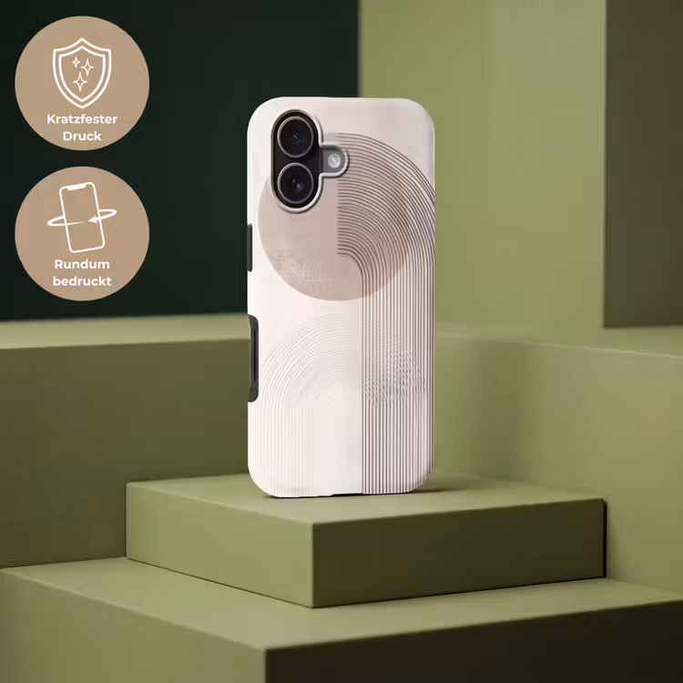 Minimalistisch - Cirkel - Lichtgrijs Toughcase MagSafe Apple iPhone 17 klein -USP_PrintM_DE