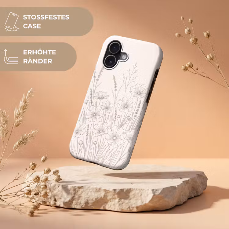 Minimalistisch - Modern - Bloemen - Beige Toughcase MagSafe Apple iPhone 17 klein -USP_RandenV_DE