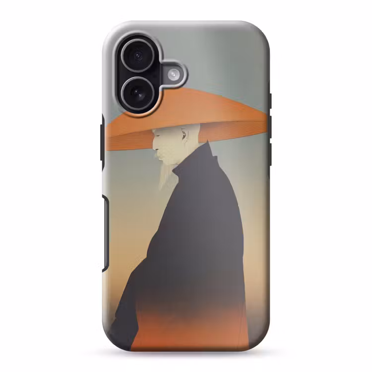 Minimalistisch - Silhouet - Oranje Toughcase MagSafe Apple iPhone 17 klein -3d
