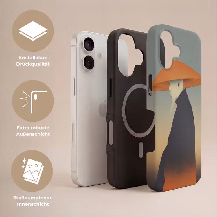 Minimalistisch - Silhouet - Oranje Toughcase MagSafe Apple iPhone 17 klein -USP_Lagen_DE