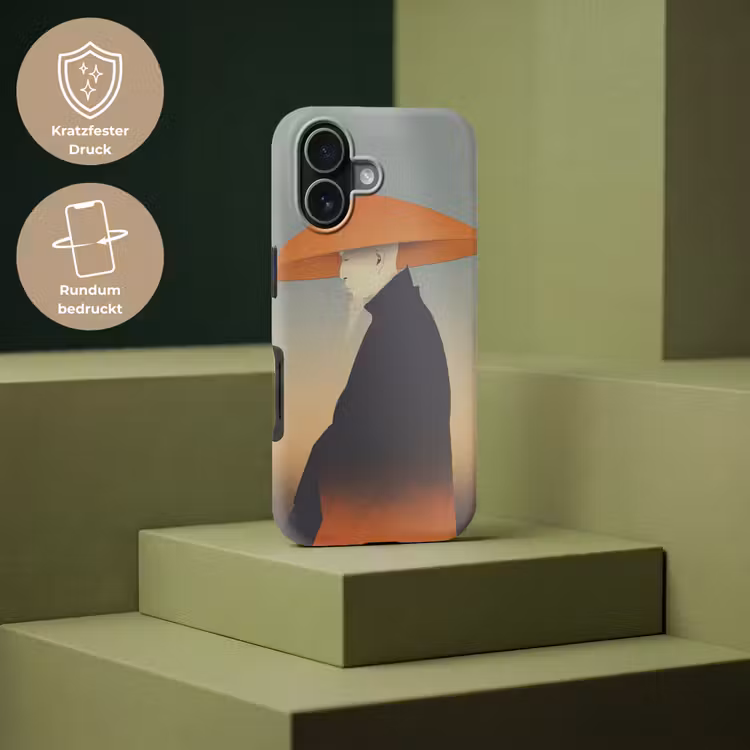 Minimalistisch - Silhouet - Oranje Toughcase MagSafe Apple iPhone 17 klein -USP_PrintM_DE
