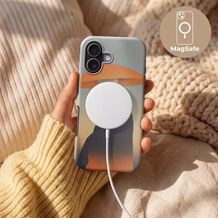 Minimalistisch - Silhouet - Oranje Toughcase MagSafe Apple iPhone 17 klein -USP_MagsafeV