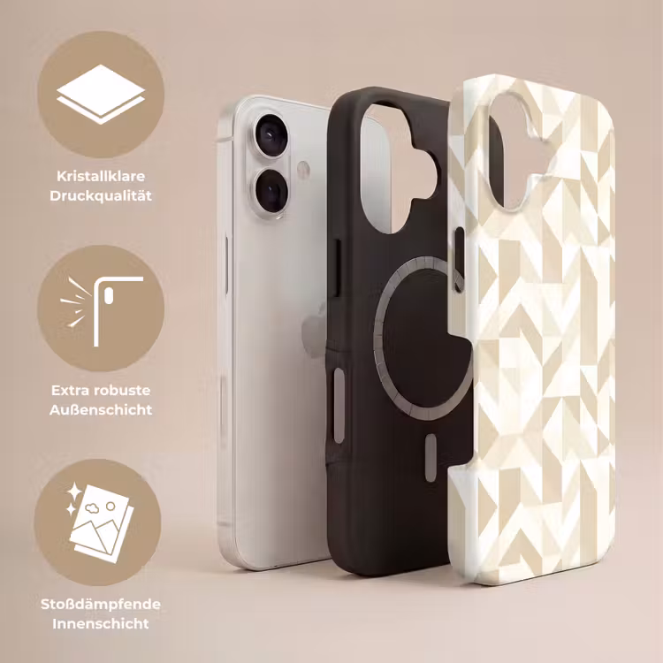 Modern - Abstract - Beige Toughcase MagSafe Apple iPhone 17 klein 1017 -USP_Lagen_DE