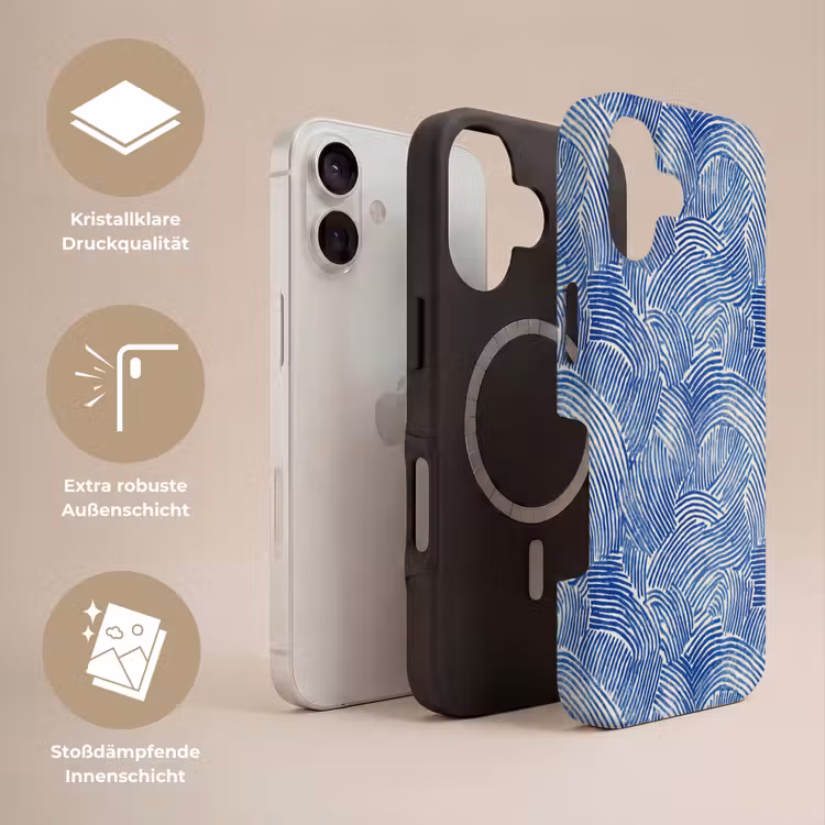 Modern - Abstract - Blauw Toughcase MagSafe Apple iPhone 17 klein 1017 -USP_Lagen_DE