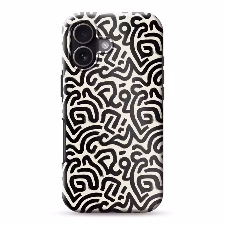 Modern - Abstract - Zwart Toughcase MagSafe Apple iPhone 17 klein 1017 -3d