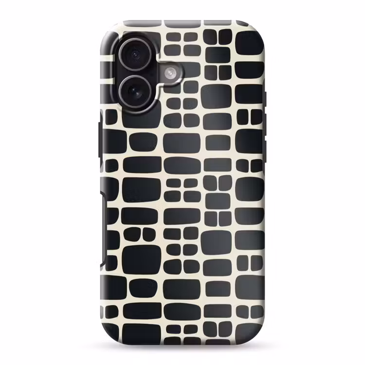 Modern - Organisch - Zwart Toughcase MagSafe Apple iPhone 17 klein 1017 -3d