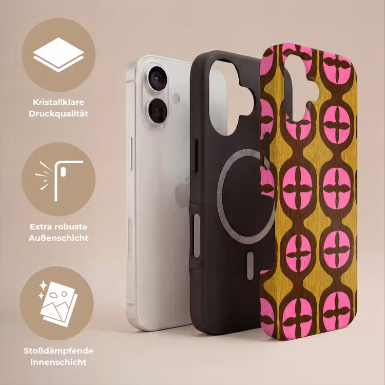 Modern - Patroon - Roze Toughcase MagSafe Apple iPhone 17 klein 1017 -USP_Lagen_DE