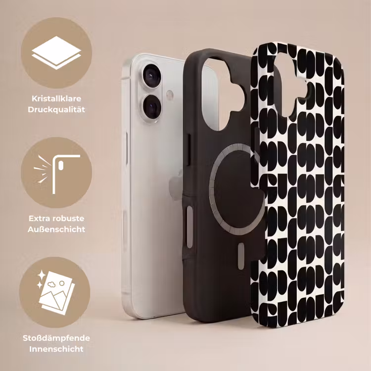 Modern - Patroon - Zwart Toughcase MagSafe Apple iPhone 17 klein 1017 -USP_Lagen_DE
