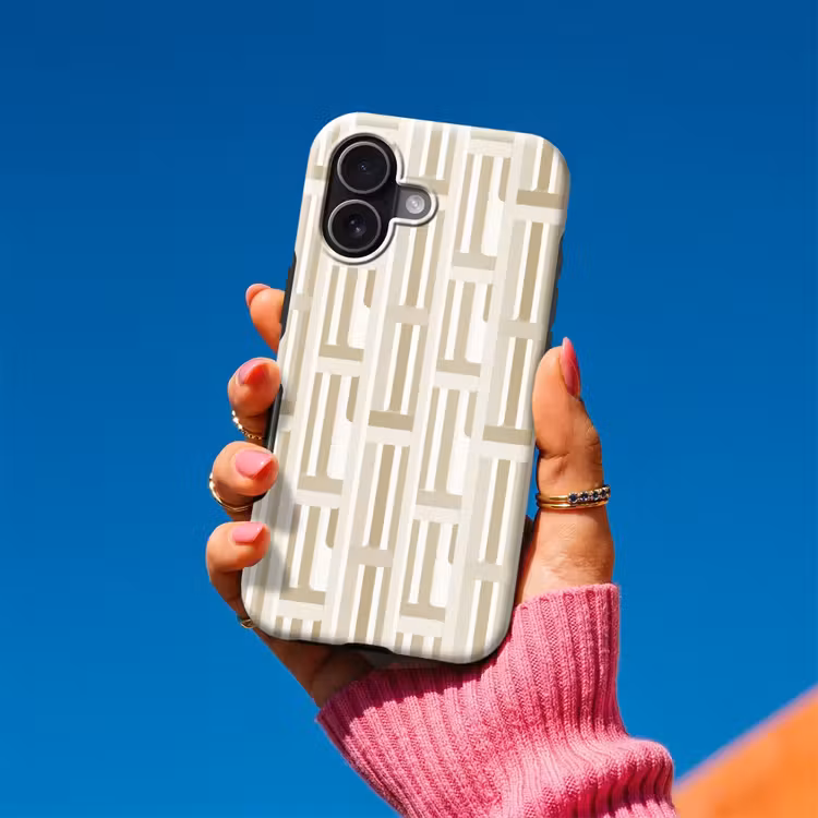 Modern - Geometrisch - Beige Toughcase MagSafe Apple iPhone 17 klein 1017 -Sfeer1V