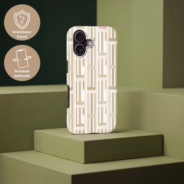 Modern - Geometrisch - Beige Toughcase MagSafe Apple iPhone 17 klein 1017 -USP_PrintM_DE