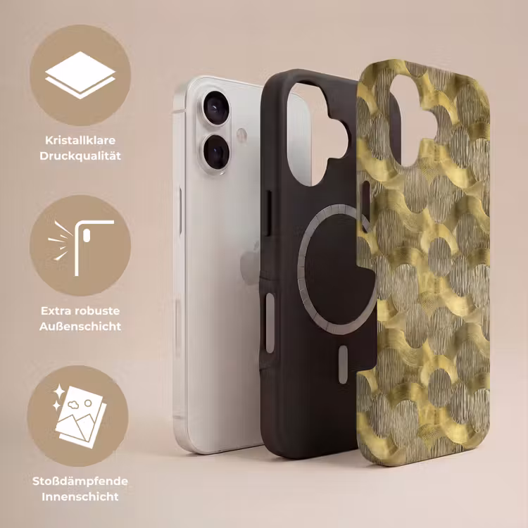 Modern - Geometrisch - Goud Toughcase MagSafe Apple iPhone 17 klein 1017 -USP_Lagen_DE