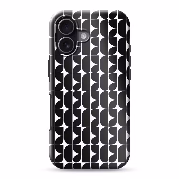 Modern - Geometrisch - Zwart Toughcase MagSafe Apple iPhone 17 klein 1017 -3d