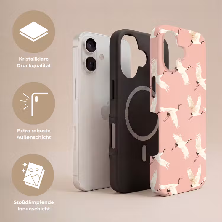 Modern - Kraanvogels - Roze Toughcase MagSafe Apple iPhone 17 klein 1017 -USP_Lagen_DE