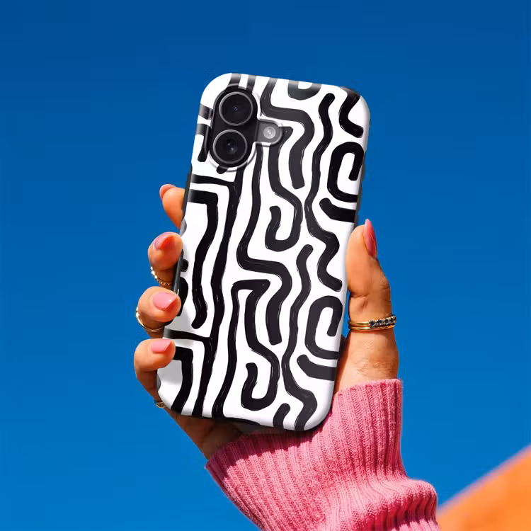 Modern - Lijnen - Zwart Toughcase MagSafe Apple iPhone 17 klein 1017 -Sfeer1V